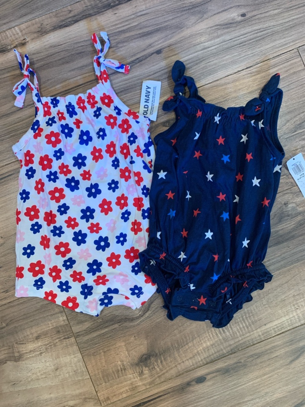 Baby Girl's Kid's NWT Patriotic Old Navy Snap Onesie Tank Top Romper Bundle 3-6M